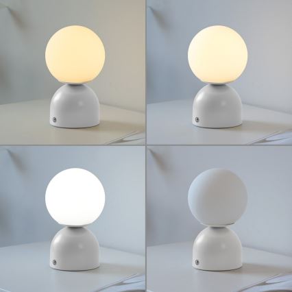 Schöner Wohnen 19218-16 - Lampada da tavolo ricaricabile dimmerabile a sfioramento RUDI LED/1,2W/5V 3000-6000K 1200 mAh bianca