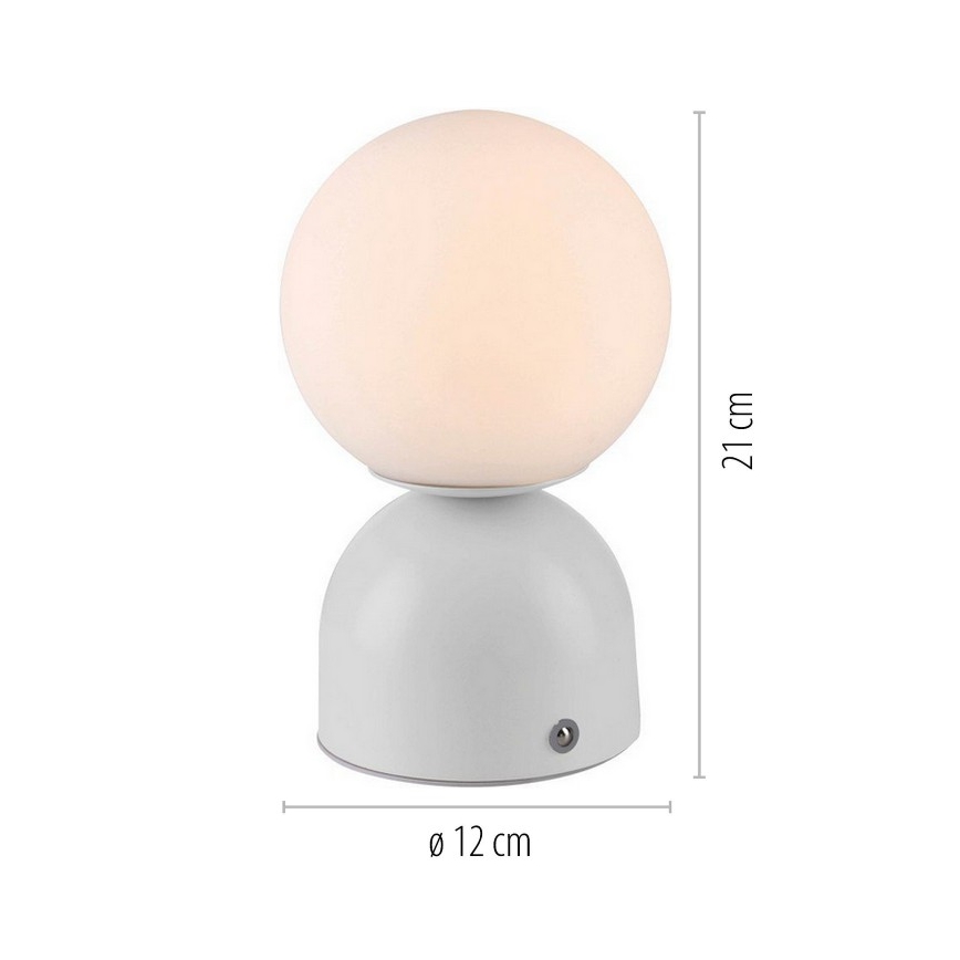 Schöner Wohnen 19218-16 - Lampada da tavolo ricaricabile dimmerabile a sfioramento RUDI LED/1,2W/5V 3000-6000K 1200 mAh bianca