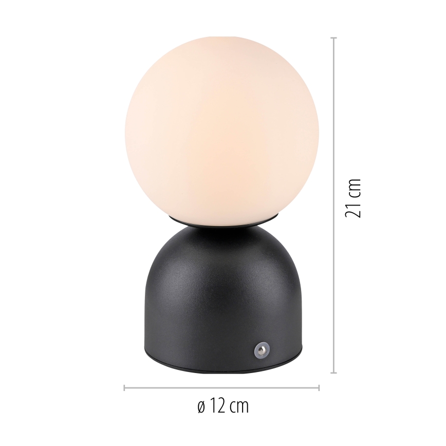 Schöner Wohnen 19218-18 - Lampada da tavolo ricaricabile LED dimmerabile con controllo touch RUDI LED/1,2W/5V 3000-6000K 1200 mAh nera