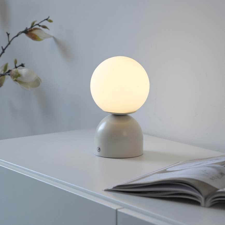 Schöner Wohnen 19218-39 - Lampada da tavolo ricaricabile LED dimmerabile a sfioramento RUDI LED/1,2W/5V 3000-6000K 1200 mAh grigio