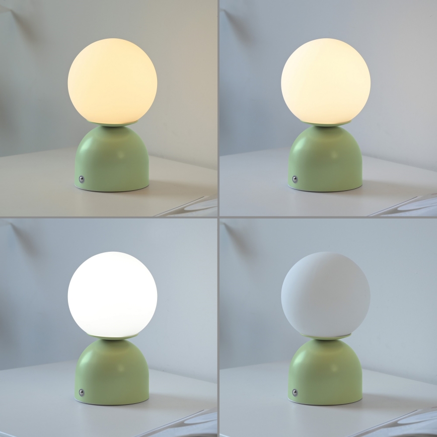 Schöner Wohnen 19218-43 - Lampada da tavolo ricaricabile dimmerabile a sfioramento RUDI LED/1,2W/5V 3000-6000K 1200 mAh verde