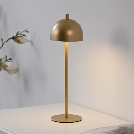 Schöner Wohnen 19244-12 - Lampada da tavolo da esterno ricaricabile a LED dimmerabile con comando touch BELLIS, LED/2,5W/5V, 2600 mAh, IP54, dorata