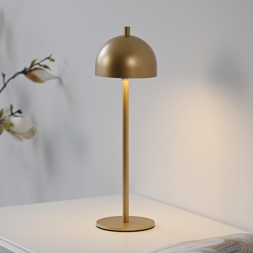 Schöner Wohnen 19244-12 - Lampada da tavolo da esterno ricaricabile a LED dimmerabile con comando touch BELLIS, LED/2,5W/5V, 2600 mAh, IP54, dorata