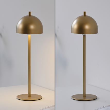 Schöner Wohnen 19244-12 - Lampada da tavolo da esterno ricaricabile a LED dimmerabile con comando touch BELLIS, LED/2,5W/5V, 2600 mAh, IP54, dorata