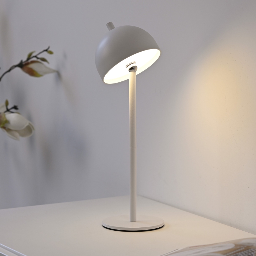 Schöner Wohnen 19244-16 - BELLIS Lampada da tavolo da esterno ricaricabile a LED, dimmerabile con touch, LED/2,5W/5V 2600 mAh IP54 bianca