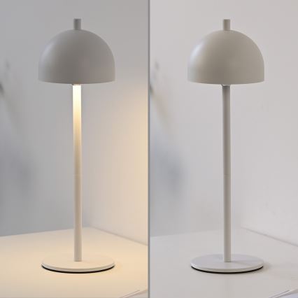 Schöner Wohnen 19244-16 - BELLIS Lampada da tavolo da esterno ricaricabile a LED, dimmerabile con touch, LED/2,5W/5V 2600 mAh IP54 bianca