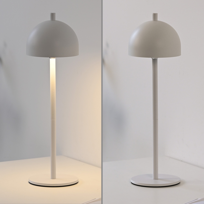 Schöner Wohnen 19244-16 - BELLIS Lampada da tavolo da esterno ricaricabile a LED, dimmerabile con touch, LED/2,5W/5V 2600 mAh IP54 bianca