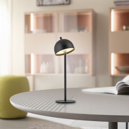 Schöner Wohnen 19244-18 - Lampada da tavolo ricaricabile a LED dimmerabile con comando a sfioramento BELLIS LED/2,5W/5V 2600 mAh IP54 nera