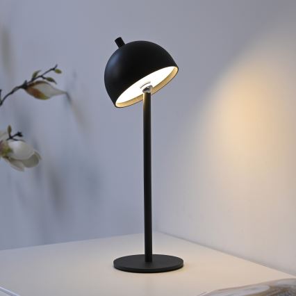 Schöner Wohnen 19244-18 - Lampada da tavolo ricaricabile a LED dimmerabile con comando a sfioramento BELLIS LED/2,5W/5V 2600 mAh IP54 nera