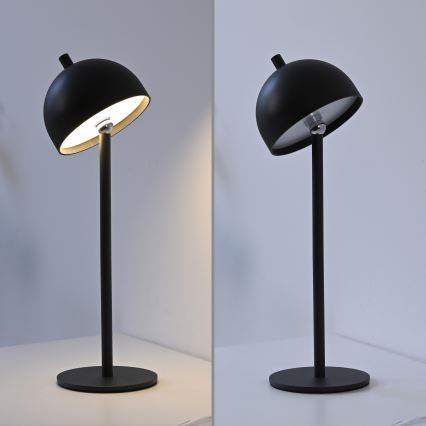 Schöner Wohnen 19244-18 - Lampada da tavolo ricaricabile a LED dimmerabile con comando a sfioramento BELLIS LED/2,5W/5V 2600 mAh IP54 nera