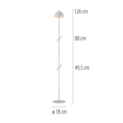 Schöner Wohnen 19245-16 - Lampada da terra per esterni ricaricabile a LED dimmerabile con comando a sfioramento BELLIS LED/2,5W/5V 2600 mAh IP54 bianco