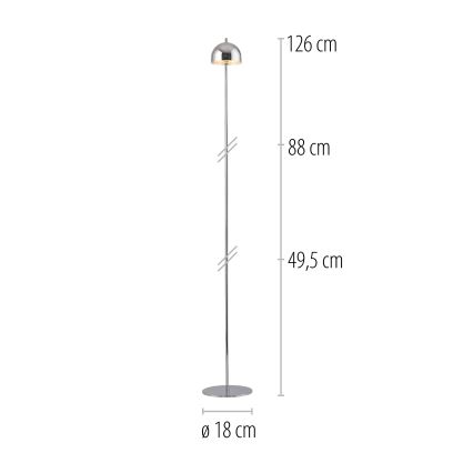 Schöner Wohnen 19245-17 - Lampada da terra per esterni ricaricabile dimmerabile a sfioramento BELLIS LED/2,5W/5V 2600 mAh IP54 cromo lucido