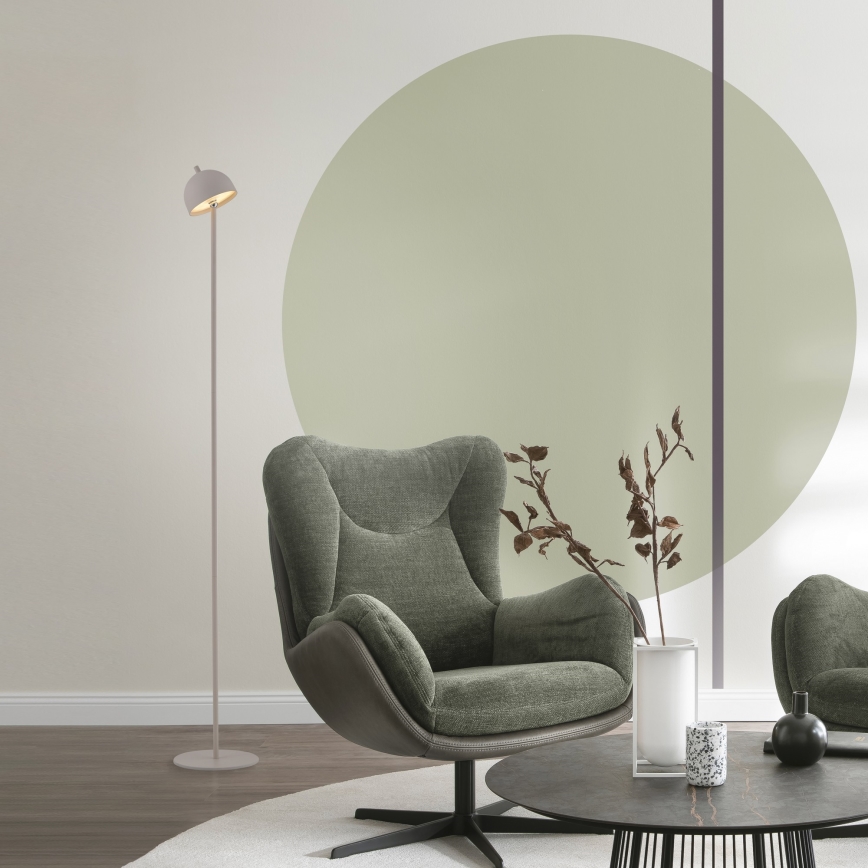 Schöner Wohnen 19245-39 - Lampada da terra ricaricabile per esterni a LED BELLIS, dimmerabile con controllo touch, LED 2,5W/5V, 2600 mAh, IP54, grigio