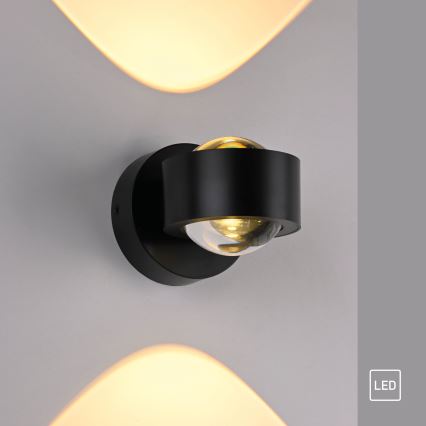 Schöner Wohnen 19331-18 - Lampada da parete LED CHIA 2xLED/2W/230V, nero