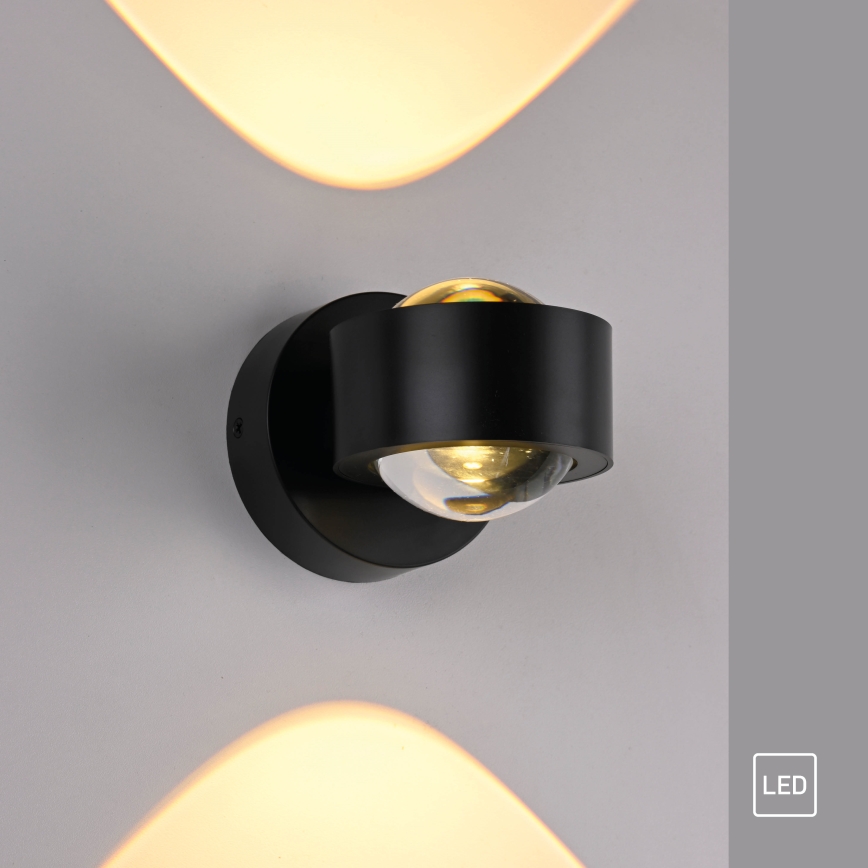 Schöner Wohnen 19331-18 - Lampada da parete LED CHIA 2xLED/2W/230V, nero