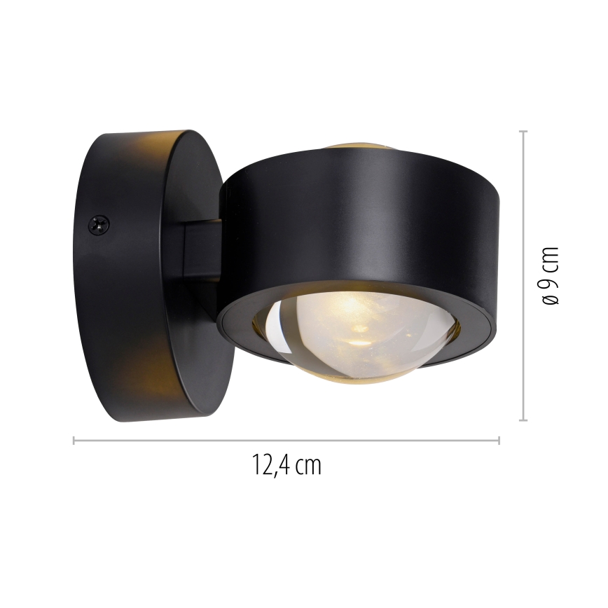 Schöner Wohnen 19331-18 - Lampada da parete LED CHIA 2xLED/2W/230V, nero