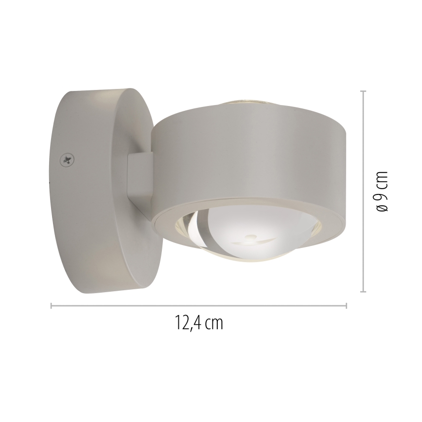 Schöner Wohnen 19331-39 - Lampada da parete LED CHIA 2xLED/2W/230V grigio