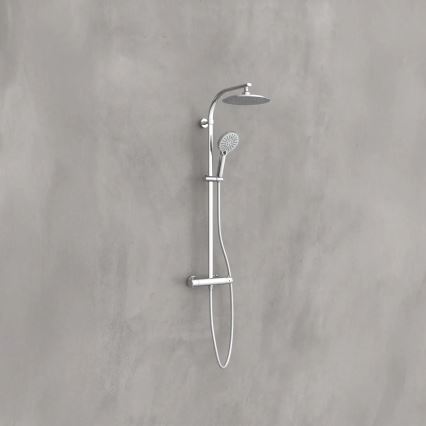 Schütte 60046 - Set doccia con miscelatore termostatico MADURA FRESH, cromato lucido