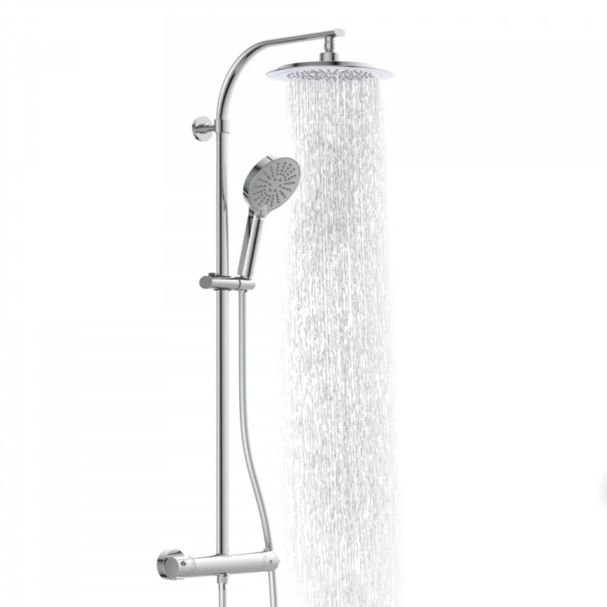 Schütte 60046 - Set doccia con miscelatore termostatico MADURA FRESH, cromato lucido