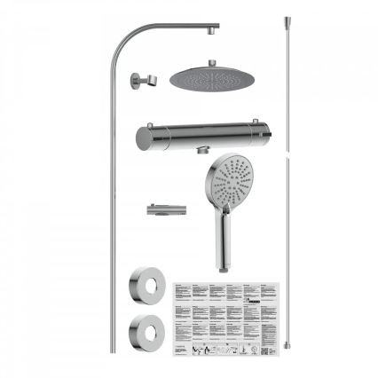 Schütte 60046 - Set doccia con miscelatore termostatico MADURA FRESH, cromato lucido