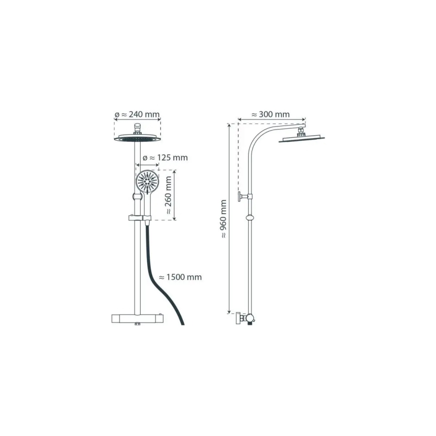 Schütte 60076 - Set doccia con miscelatore termostatico MADURA FRESH nero