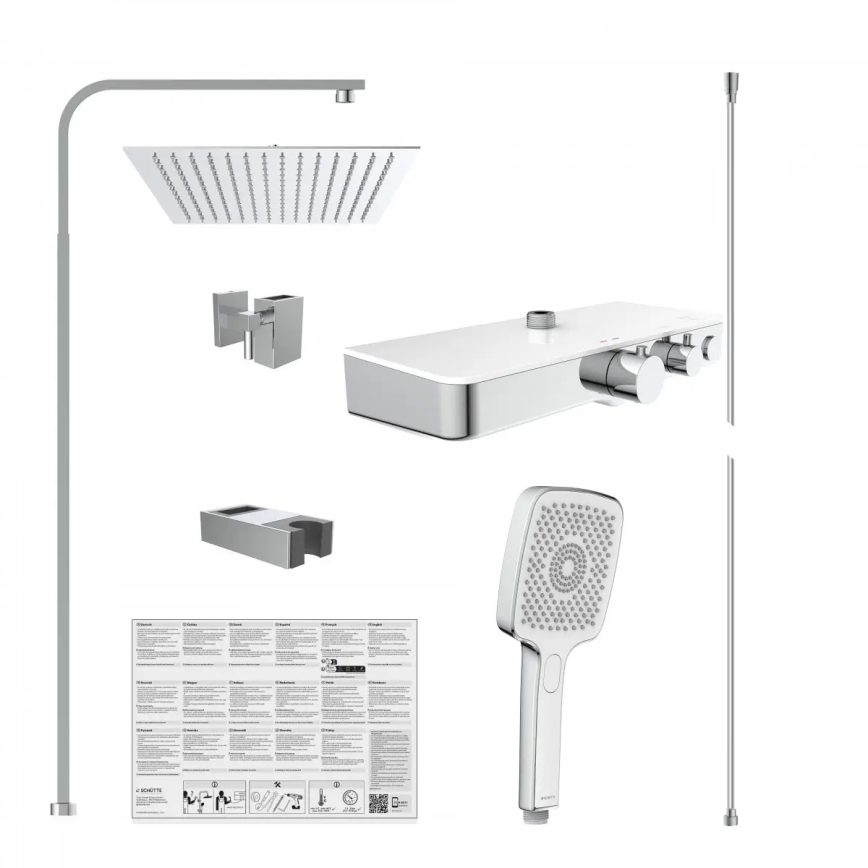 Schütte 60530 - Set doccia con miscelatore termostatico OCEAN, cromo lucido