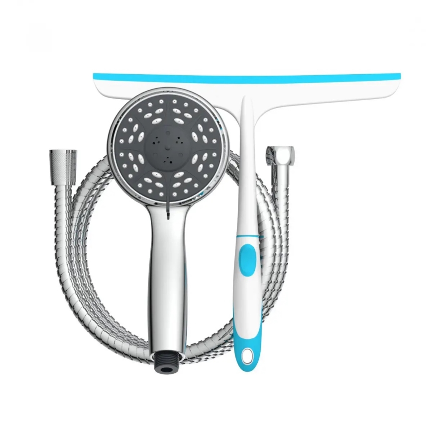 Schütte 64197 - Kit doccia in cromo lucido + tergivetro per vetro