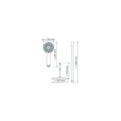 Schütte 64197 - Kit doccia in cromo lucido + tergivetro per vetro