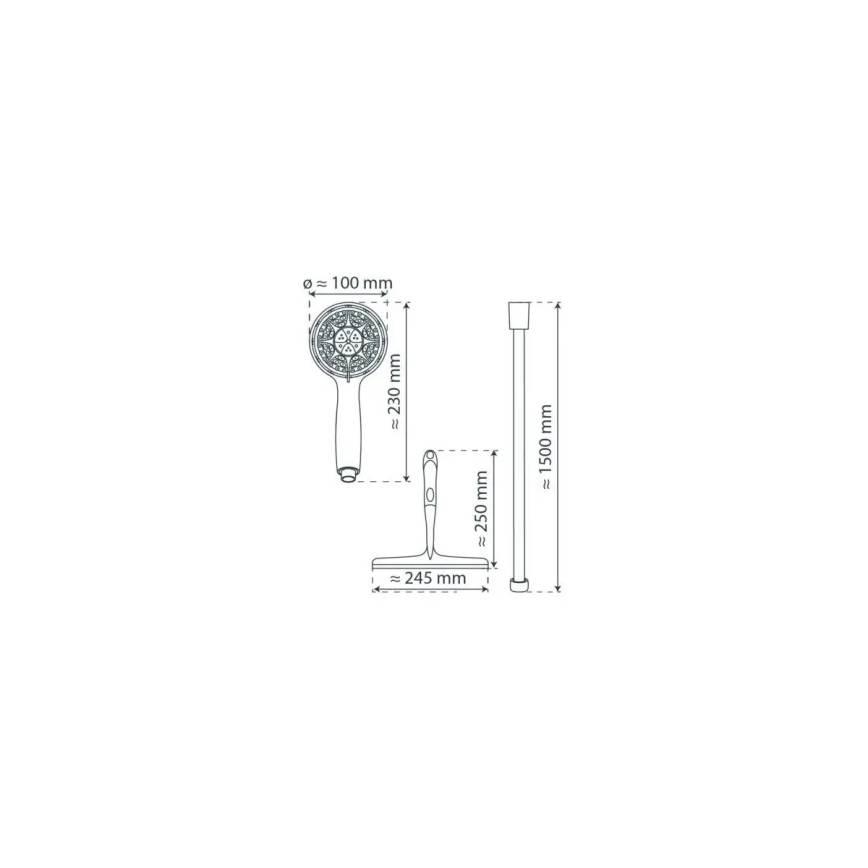 Schütte 64197 - Kit doccia in cromo lucido + tergivetro per vetro