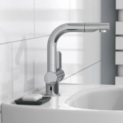 Schütte 79710 - Rubinetto per lavello LONDON con doccetta estraibile, finitura cromata lucida