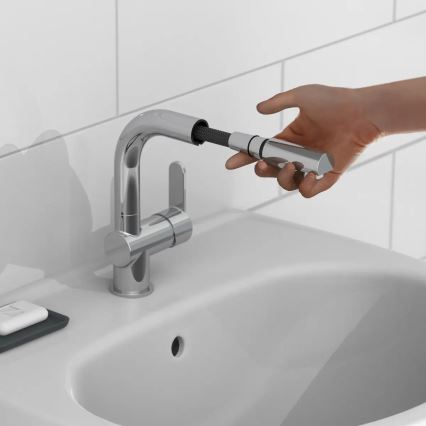 Schütte 79710 - Rubinetto per lavello LONDON con doccetta estraibile, finitura cromata lucida