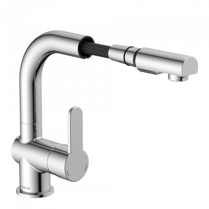 Schütte 79710 - Rubinetto per lavello LONDON con doccetta estraibile, finitura cromata lucida