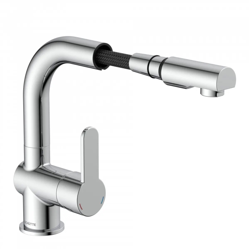 Schütte 79710 - Rubinetto per lavello LONDON con doccetta estraibile, finitura cromata lucida