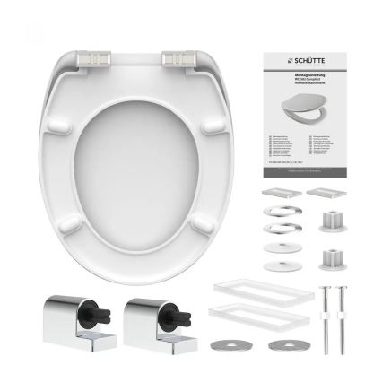 Schütte 82100-A - Sedile WC bianco a chiusura rallentata in Duroplast