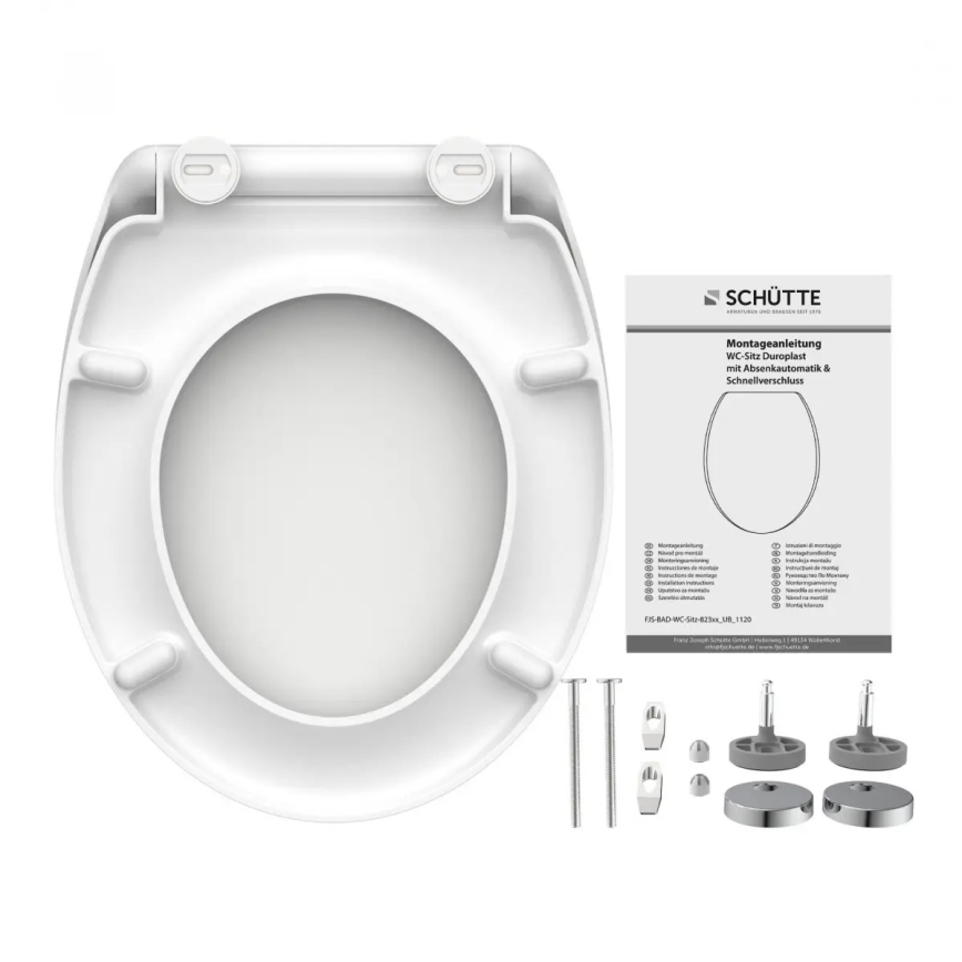 Schütte 82300-A - Sedile per WC BIANCO con chiusura SoftClose in Duroplast