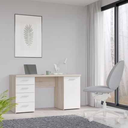 Scrivania ARENO bianco/rovere sonoma