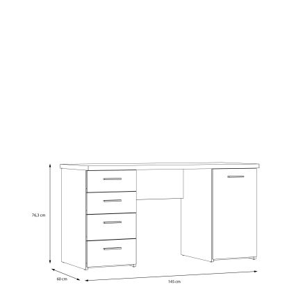 Scrivania ARENO bianco/rovere sonoma