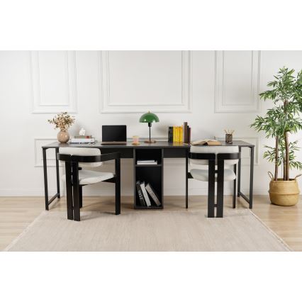 Scrivania CLARO 240x60 cm antracite/nero