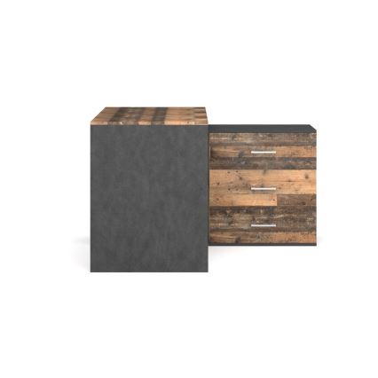 Scrivania con cassetti e angolo reversibile (destro/sinistro) 120x120 cm JULES marrone/nero