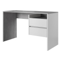 Scrivania con cassetti MARLO grigio cemento/bianco