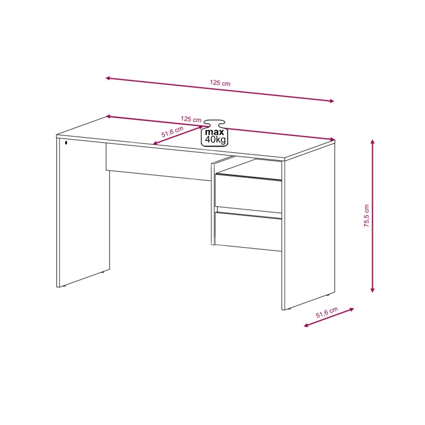 Scrivania con cassetti MARLO in rovere artisan/antracite
