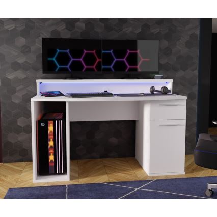 Scrivania con illuminazione integrata IVAR bianca