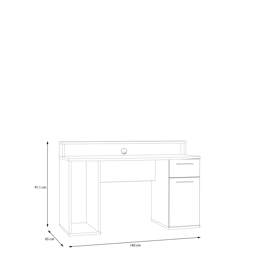 Scrivania con illuminazione integrata IVAR bianca