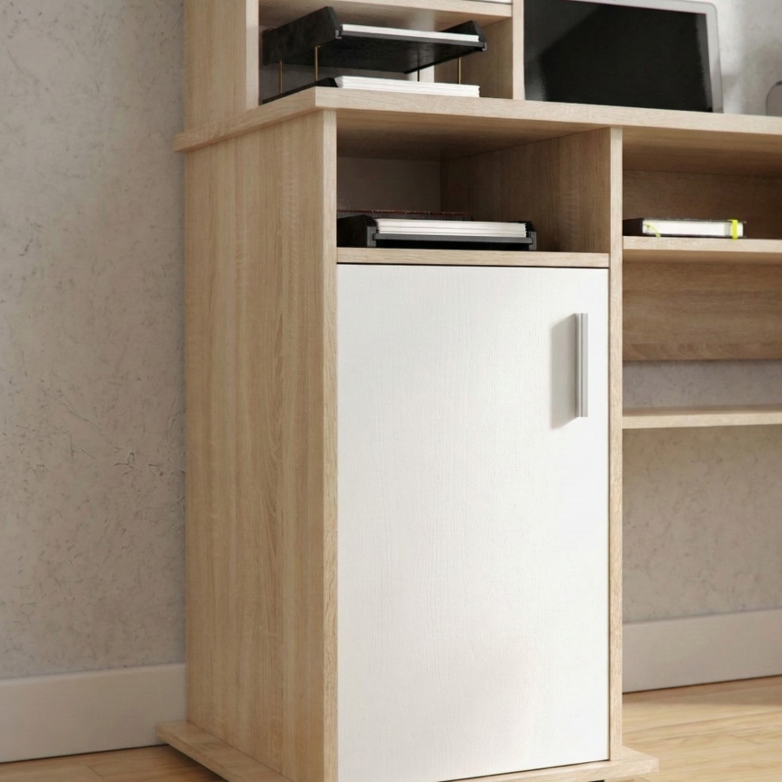 Scrivania con mensola ELIAN 160x53 cm rovere sonoma/bianco
