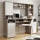Scrivania con mensola ELIAN, rovere sonoma, grigio/bianco