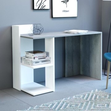Scrivania MARLO grigio cemento/bianco