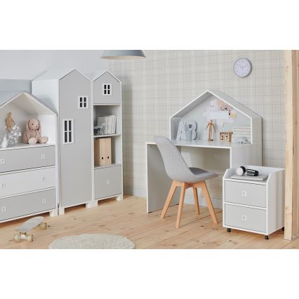 Scrivania per bambini MIRUM 126x100 cm bianco/grigio