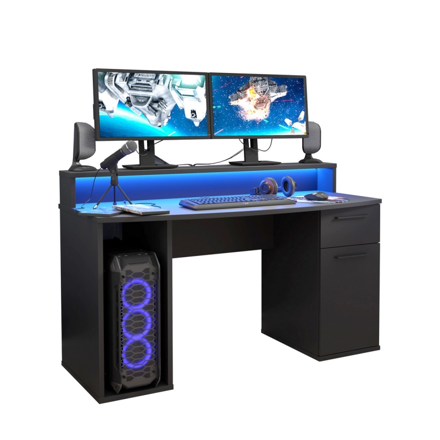 Scrivania retroilluminata IVAR, nera