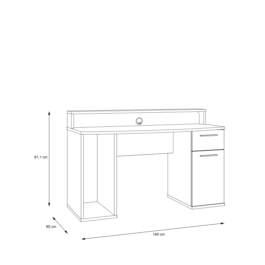 Scrivania retroilluminata IVAR, nera