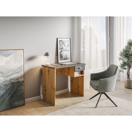Scrivania RICO rovere artisan/grigio